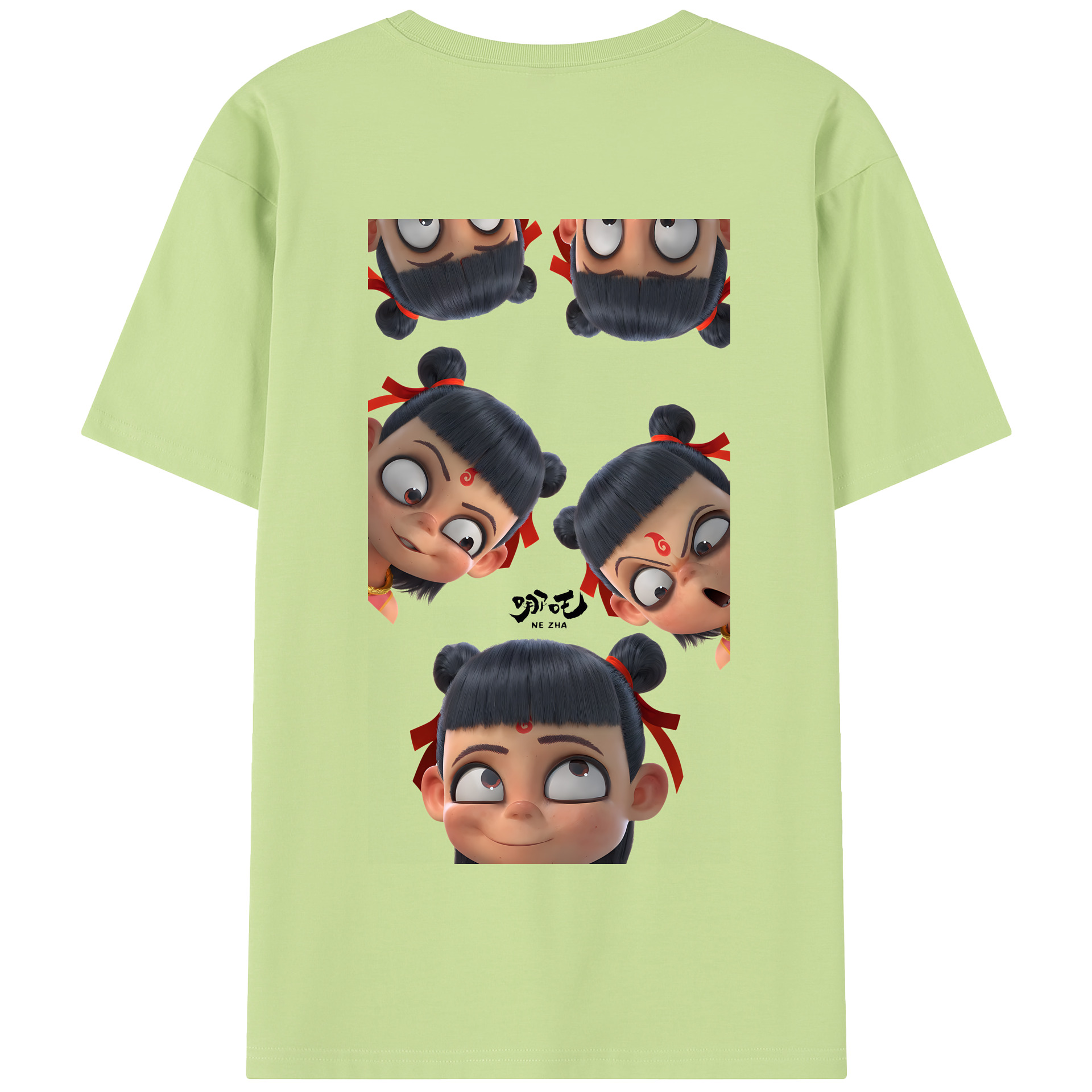 （画像用） Ne Zha 2 ナタ 魔童の大暴れ 綿100％半袖Tシャツ（背面プリント）